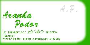 aranka podor business card